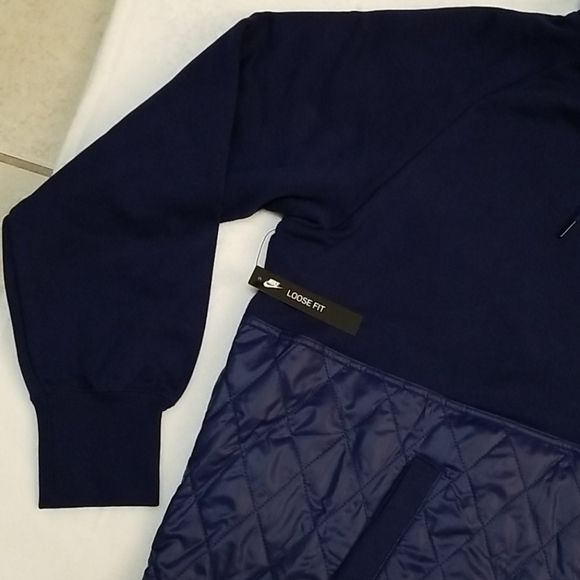 Large Nike Womens NSW Fleece Quilted Fleece Top - Picture 9 of 12